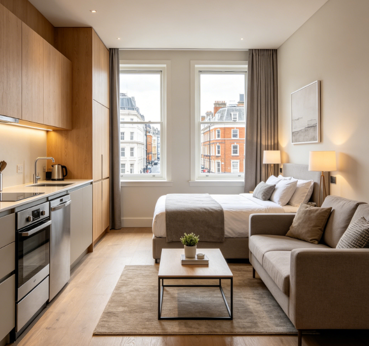 22 City Center One-Bedroom Serviced Apartment – Monthly Short-Term Rental - Image 1